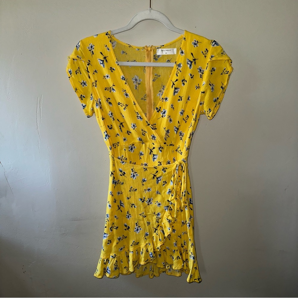 Hello Molly Yellow Floral Print Dress